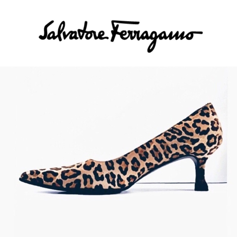 📌Sold📌Ferragamo leopard print heels